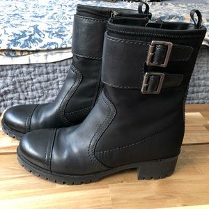 Prada nylon and leather boots
